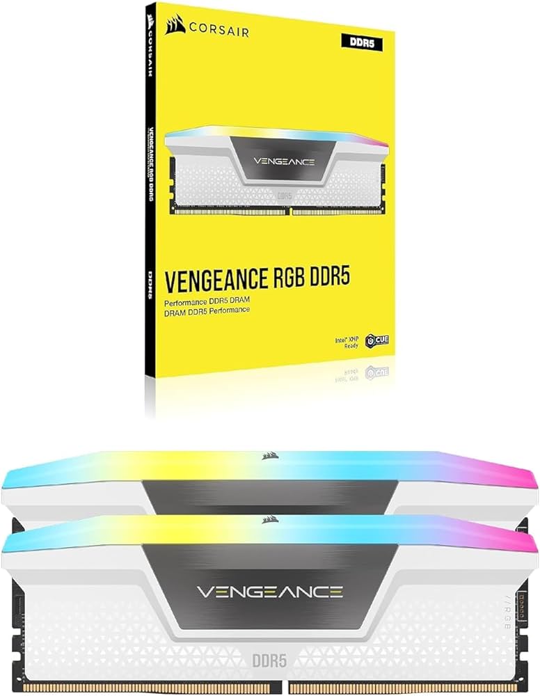 Corsair Vengeance RGB 32GB (2x16GB) 6400MHz DDR5 Memory Kit White Corsair Vengeance RGB 32GB (2x16GB) 6400MHz DDR5 Memory Kit White